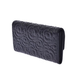 CHANEL Camellia Long Fold Wallet Black Ladies Caviar Skin Long Wallet A Rank Used Ginzo