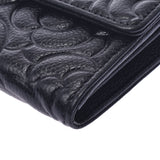 CHANEL Camellia Long Fold Wallet Black Ladies Caviar Skin Long Wallet A Rank Used Ginzo