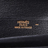 HERMES エルメス ベアンクラシック 二つ折り長財布 黒 ゴールド金具 □H刻印(2004年頃) ユニセックス リザード 長財布 Aランク 中古 銀蔵