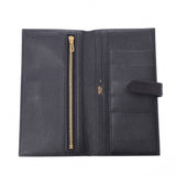 HERMES Hermes Bearn Classic Two-fold Long Wallet Black Gold Hardware □H Engraved (Around 2004) Unisex Lizard Long Wallet A Rank Used Ginzo