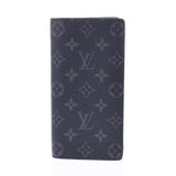 LOUIS VUITTON Louis Vuitton Monogram Eclipse Portofeuil Broza Black/Gray M61697 Men's Long Wallet A Rank Used Ginzo