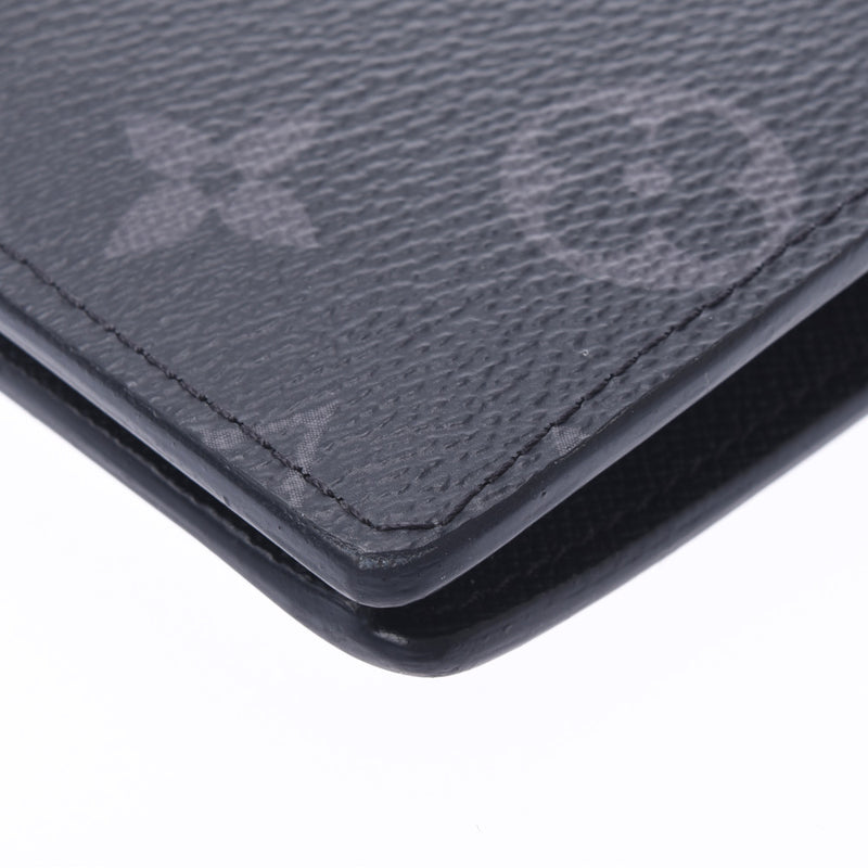 LOUIS VUITTON Louis Vuitton Monogram Eclipse Portofeuil Broza Black/Gray M61697 Men's Long Wallet A Rank Used Ginzo