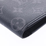 LOUIS VUITTON Louis Vuitton Monogram Eclipse Portofeuil Broza Black/Gray M61697 Men's Long Wallet A Rank Used Ginzo