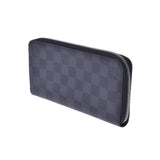 LOUIS VUITTON Louis Vuitton Damier Grafitt Gippy Wallet Vertical Black/Grey N63095 Men's Long Wallet Unused Ginzo