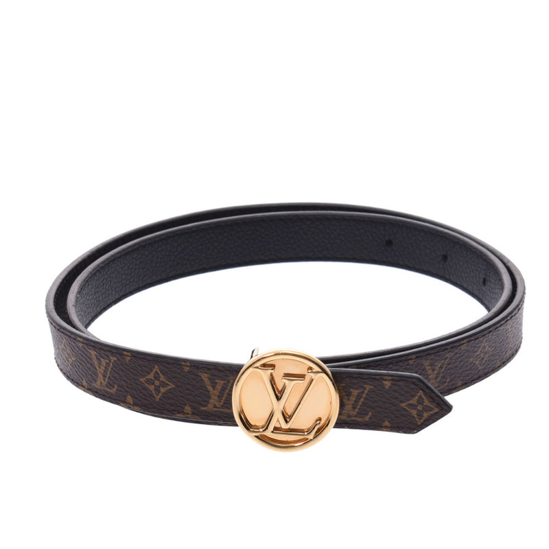 Louis Vuitton Monogram LV Circle 20mm Reversible Belt, Black, 80