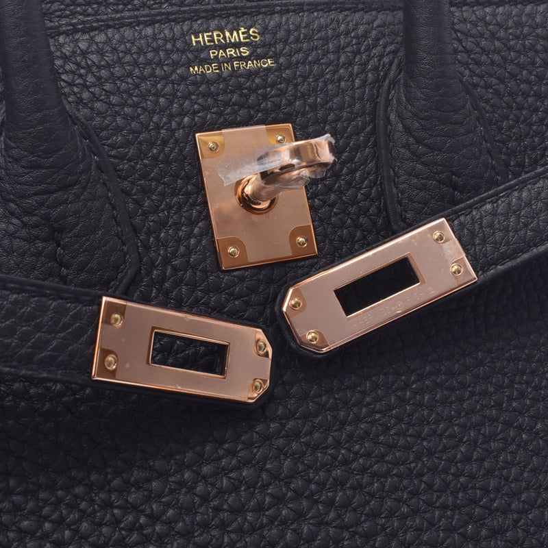 HERMES エルメス バーキン 25 黒 ローズゴールド金具 D刻印(2019年頃) レディース トゴ ハンドバッグ 新品 銀蔵