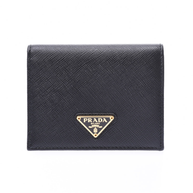 プラダコンパクトウォレット 黒 レディース 二つ折り財布 1MV204 PRADA 中古 – 銀蔵オンライン