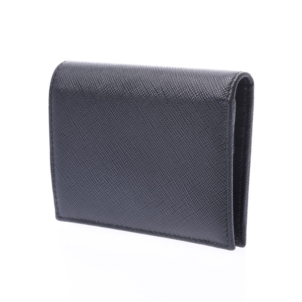 PRADA Prada compact wallet black 1MV204 レディースサフィアーノ folio wallet newly used goods silver storehouse