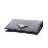 PRADA Prada compact wallet black 1MV204 レディースサフィアーノ folio wallet newly used goods silver storehouse