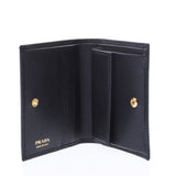 PRADA Prada compact wallet black 1MV204 レディースサフィアーノ folio wallet newly used goods silver storehouse