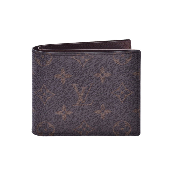 LOUIS VUITTON Louis Vuitton Monogram Portofeuille Marco NM Brown M62288 Men's Bi-fold Wallet Unused Ginzo