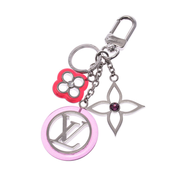 LOUIS VUITTON Louis Vuitton Porto Cle Color Line Strass Pink/Red Silver Hardware M67357 Unisex Keychain B Rank Used Ginzo