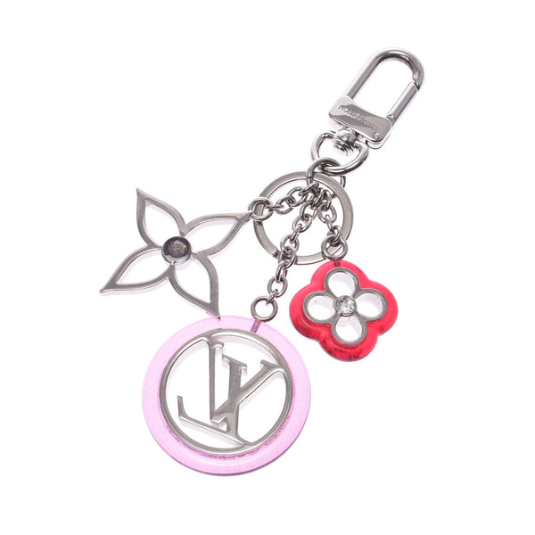 LOUIS VUITTON Louis Vuitton Porto Cle Color Line Strass Pink/Red Silver Hardware M67357 Unisex Keychain B Rank Used Ginzo