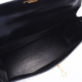 HERMES Hermes Kelly 28 outside sewing black ○ Q carved seal (about 1987) Lady's BOX calf handbag B rank used silver storehouse