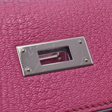 爱马仕爱马仕凯利28外缝2way袋紫红色粉红色银金属金k刻(大约2007年)妇女的雪佛龙手袋AB排名第二只手银