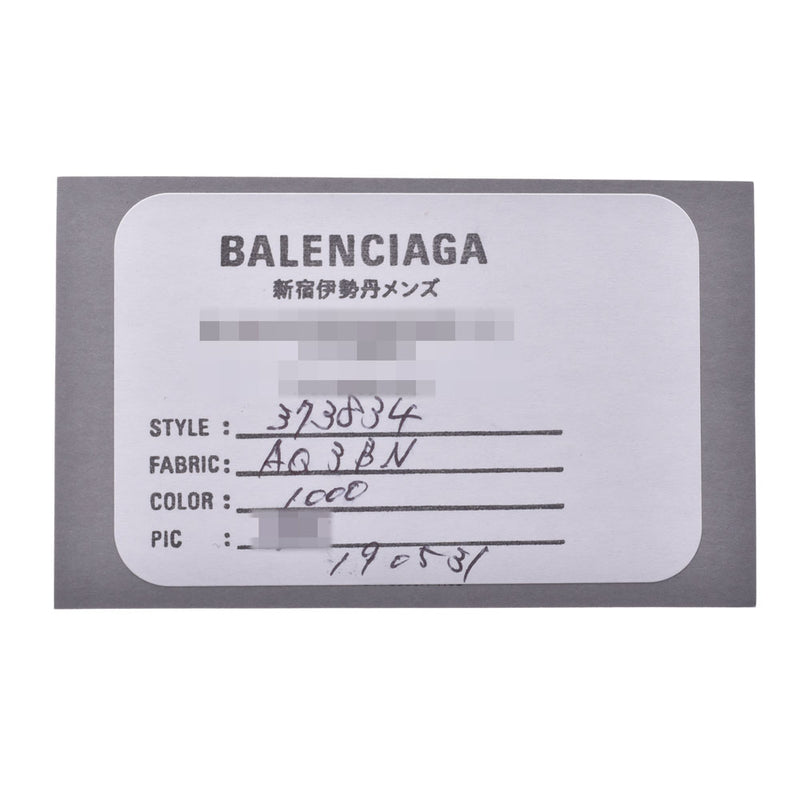 BALENCIAGA瓦伦西亚藏青色夹子M黑色中性帆布/卡夫手包AB等级二手银藏