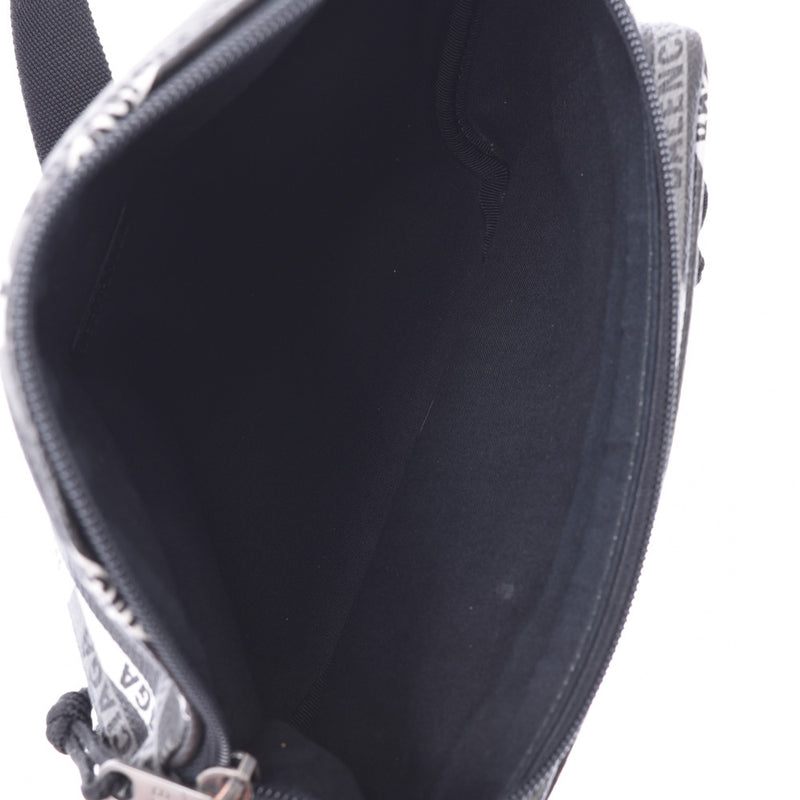 BALENCIAGA バレンシアガ エクスプローラーベルトバッグ ボディバッグ ロゴプリント 黒/白 ユニセックス PVC ウエストバッグ ABランク 中古 銀蔵