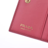 PRADA Prada Ribbon Compact Wallet Pink 1MV204 Ladies Saffiano Bi-Fold Wallet A Rank Used Ginzo