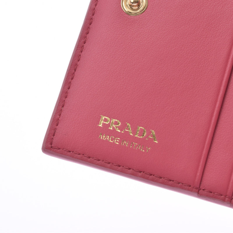 プラダリボン コンパクトウォレット ピンク レディース 二つ折り財布