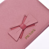 PRADA Prada Ribbon Compact Wallet Pink 1MV204 Ladies Saffiano Bi-Fold Wallet A Rank Used Ginzo