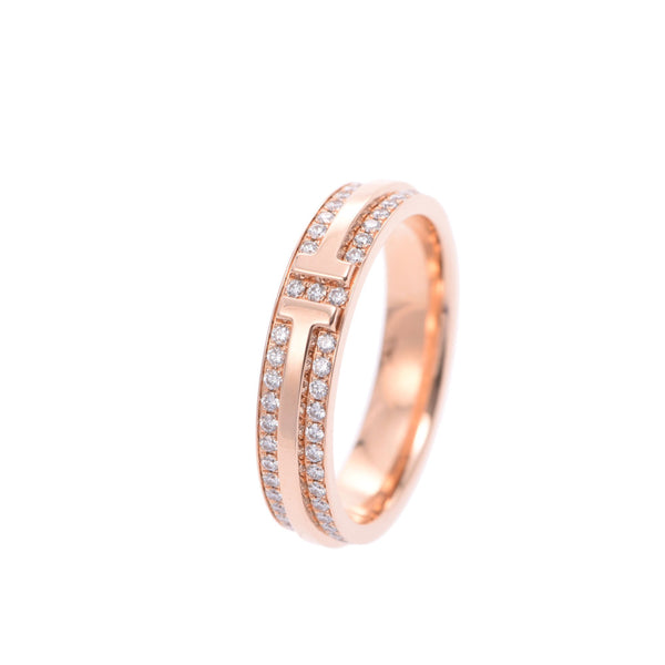 TIFFANY&Co. Tiffany Two Narrow Ring Pave Diamond No. 15 Unisex K18PG Ring/Ring A Rank Used Ginzo