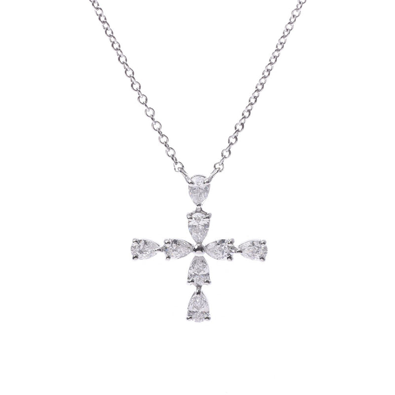 HARRY WINSTON Harry Winston, Harry Winston, Harry Winston, Cross, Diamond, Ladies Pt950, Platinum necklace, Class A, used silver,