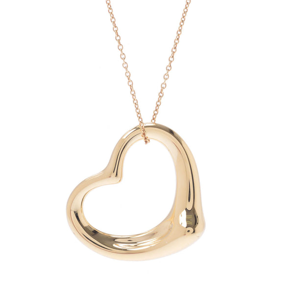 TIFFANY&Co. Tiffany open heart necklace Lady's K18YG necklace A rank used silver storehouse