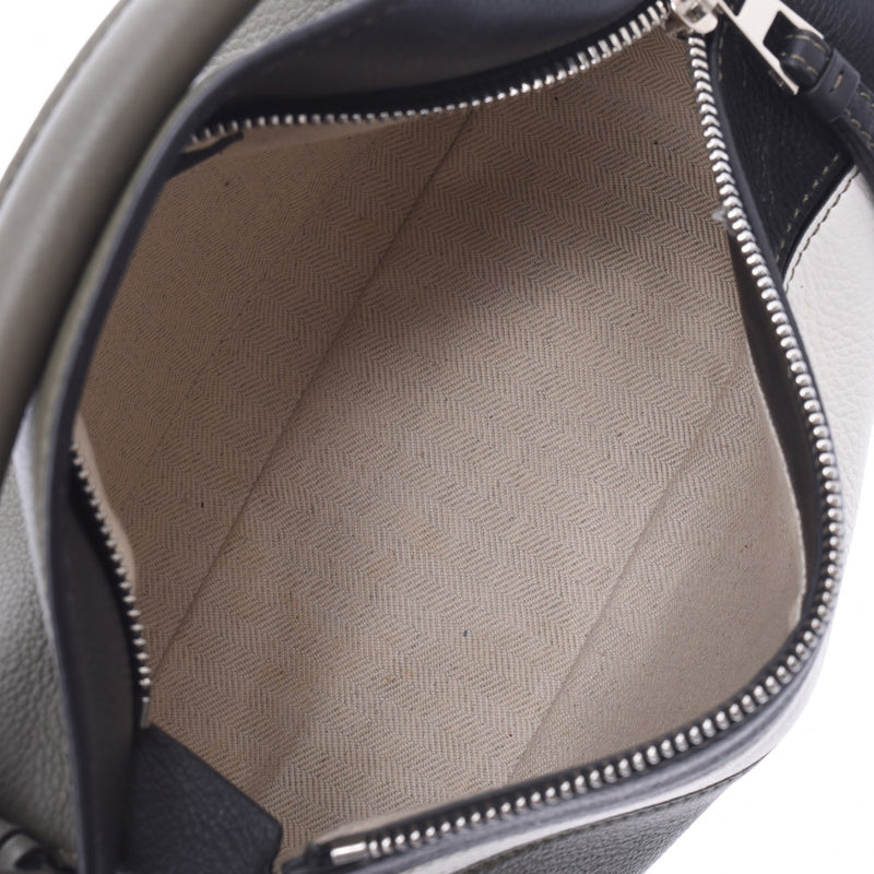 LOEWE Loewe Puzzle Small Bag 2WAY Bag Khaki/Black/White Ladies Calf Handbag A Rank Used Ginzo