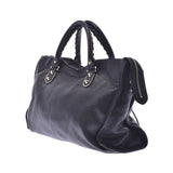 BALENCIAGA バレンシアガクラシックメタリックエッジシティ 2WAY bag black gold metal fittings unisex goat skin handbag B rank used silver storehouse