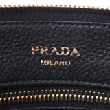 PRADA Prada slim type black gold metal fitting women's scarf shoulder bag AB rank second hand silver