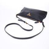 PRADA Prada slim type black gold metal fitting women's scarf shoulder bag AB rank second hand silver