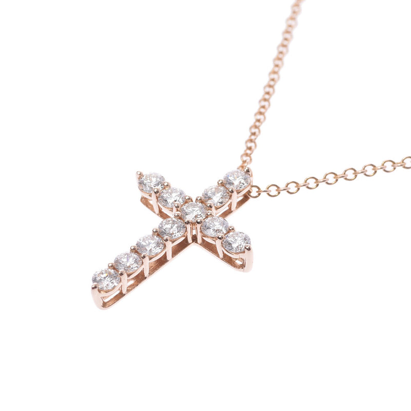 TIFFANY＆Co。蒂芙尼小号十字架项链11P钻石女士K18YG项链A Rank Used Ginzo