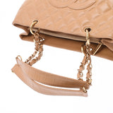 CHANEL Chanel Matrasse GST Chain Tote Beige Gold Hardware Ladies Caviar Skin Tote Bag Rank B Used Ginzo