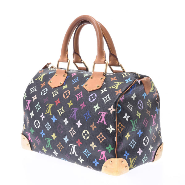 LOUIS VUITTON Louis Vuitton Multicolor Speedy 30 Black M92642 Ladies Handbag B Rank Used Ginzo