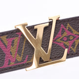 LOUIS VUITTON ルイヴィトン モノグラム レインボー サンチュール イニシャル サイズ80cm ブラウン/フューシャ ゴールド金具 M9794 メンズ ベルト Aランク 中古 銀蔵