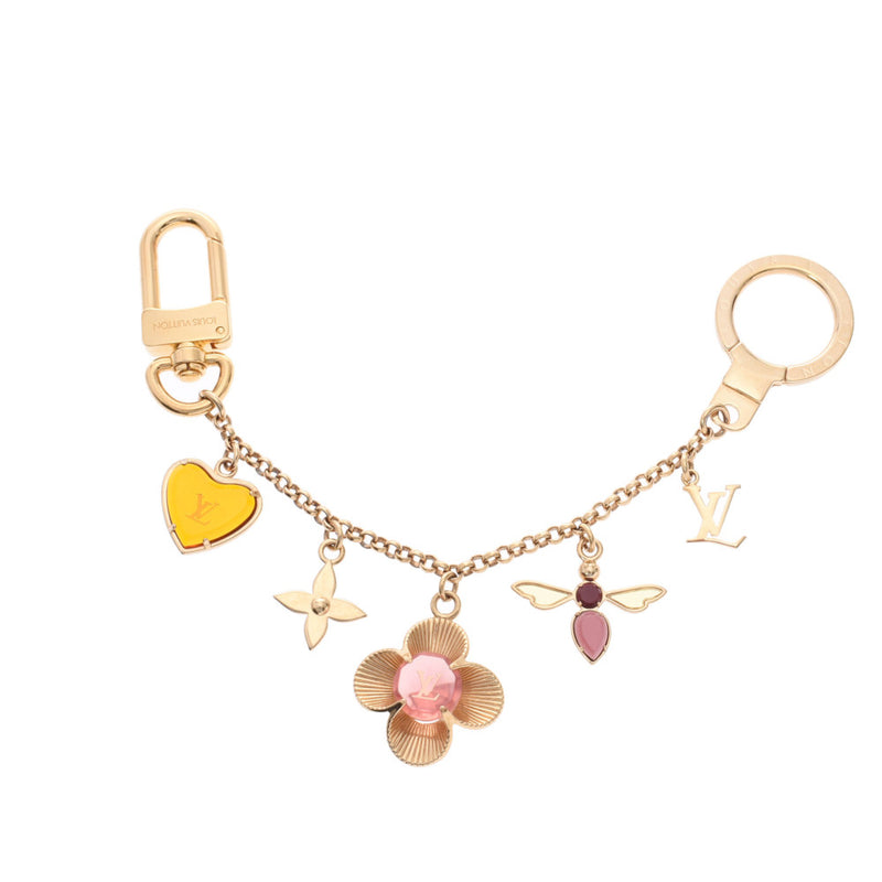 Gold & Multicolor Blooming Flowers Bag Charm