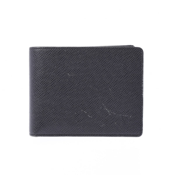 LOUIS VUITTON Louis Vuitton Taiga Florin Ardoise (Black) M31112 Men's Short Bi-Fold Wallet B Rank Used Ginzo