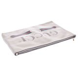 古奇古奇组合徽标打印灰白色500984男女皆宜的皮革离合器袋未使用的银股票