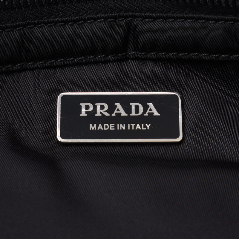 PRADA普拉达（prada）黑色皮革五金1BG217中性尼龙/皮革手提袋A级二手Ginzo