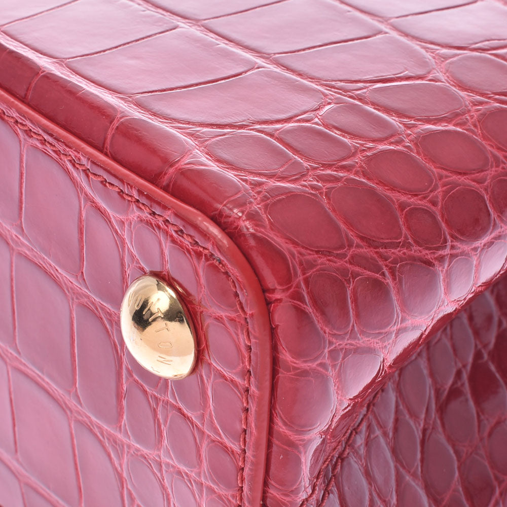 ルイヴィトンカプシーヌBB 2WAYバッグ 赤 レディース クロコダイル