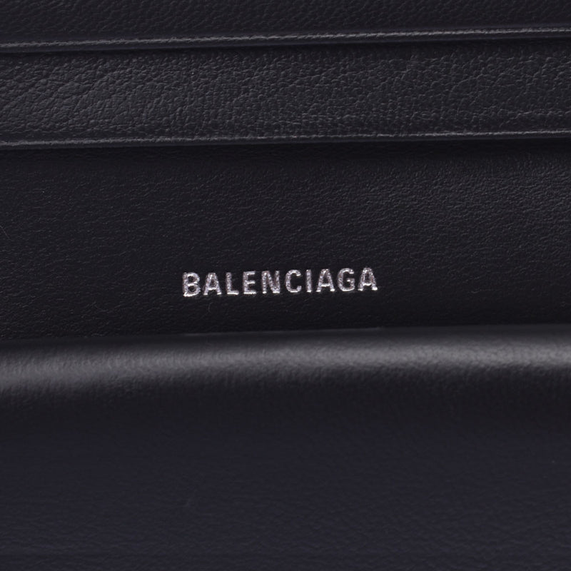 Balenciaga casual compact Wallet Black / white 594216 Unisex calf Wallet