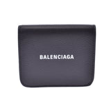 Balenciaga casual compact Wallet Black / white 594216 Unisex calf Wallet