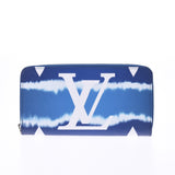 LOUIS VUITTON Louis Vuitton monogram LV エスカルジッピーウォレットブルー M68841 unisex long wallet A rank used silver storehouse