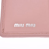 MIUMIU miumiu马泰拉Lasse紧凑钱包粉红色银五金5mv204夫人斯纳帕皮革钱夹排名二手银