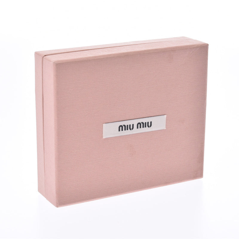 MIUMIU Miu Materase compact wallet pink silver metal fittings 5MV204 Ladies Nappa leather two fold wallet A rank used silver warehouse