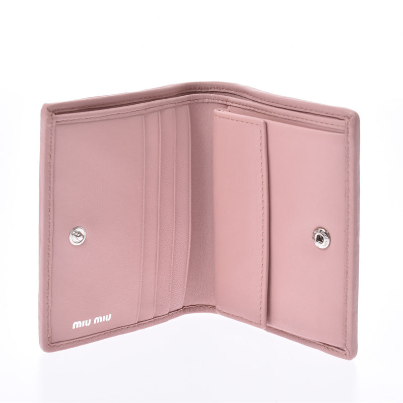 miumiu マトラッセ ビジュー ピンク 二つ折り財布 ウォレット