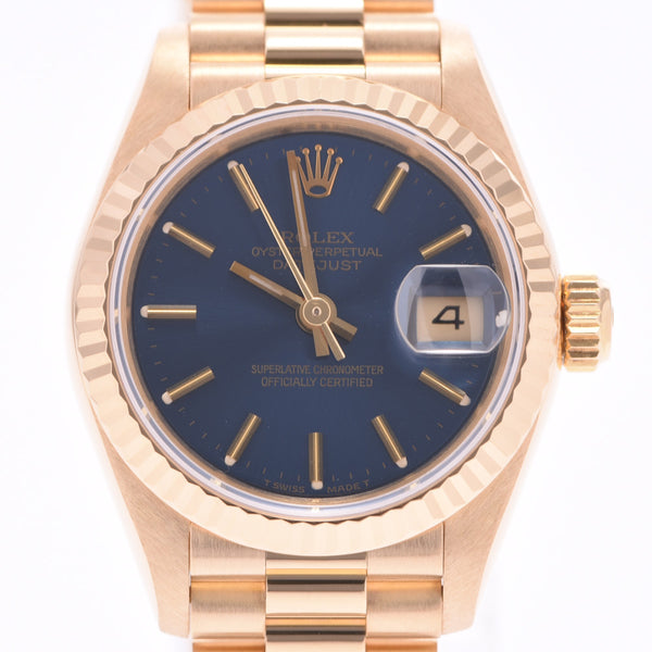 ROLEX Rolex Datejust 69178 Ladies YG Watch Automatic Blue Dial A Rank Used Ginzo