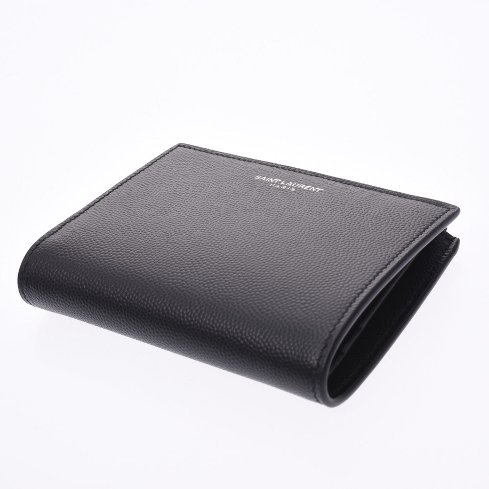 SAINT LAURENT サンローラン コンパクトウォレット 黒 シルバー金具 