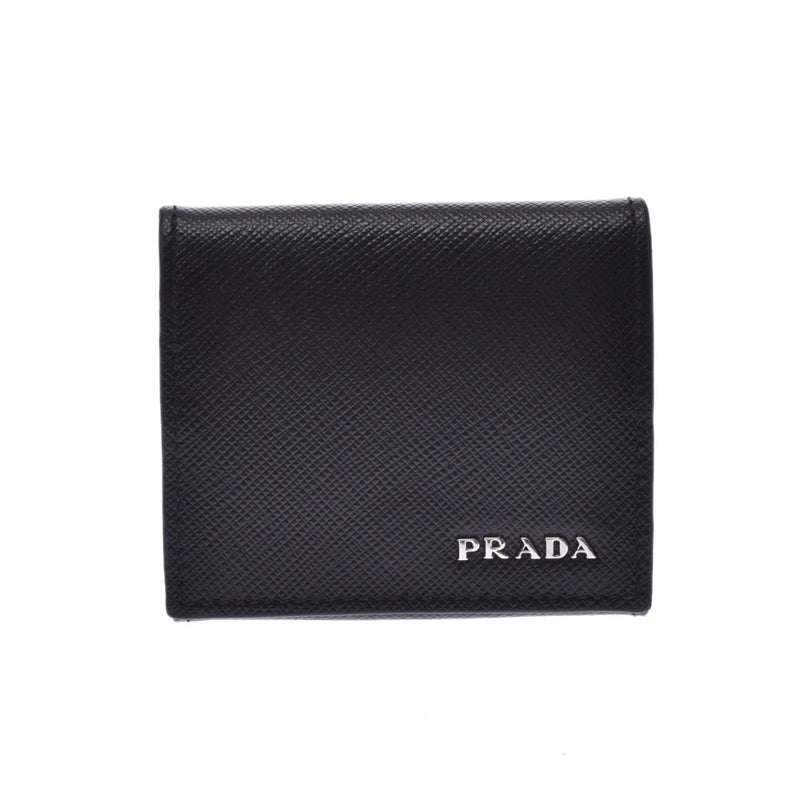 Prada coin purse black silver metal fittings unisex coin case