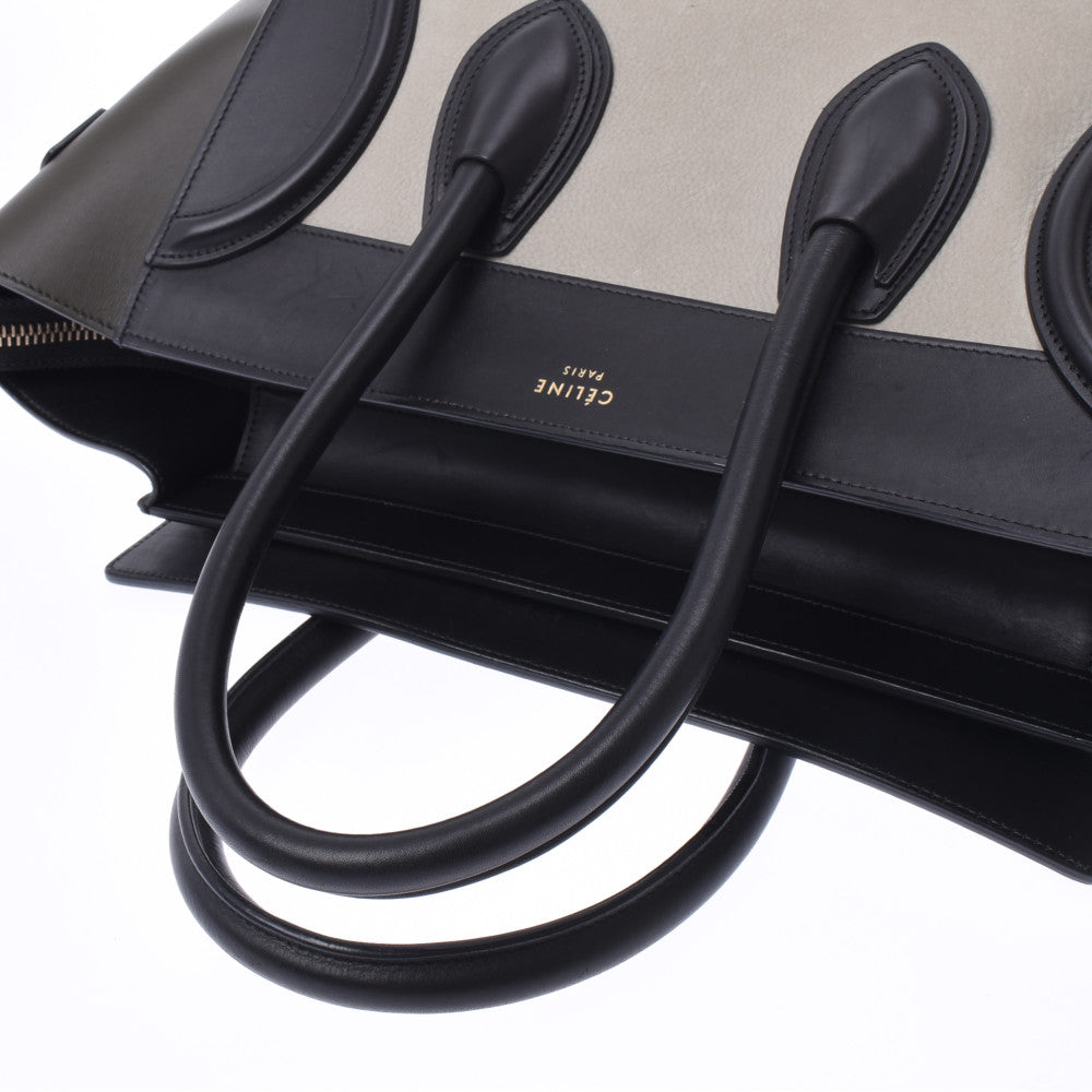 セリーヌラゲージ ミニショッパー トリコロール 黒/グレー/カーキ